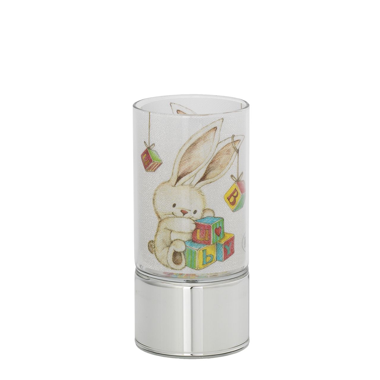 LAMPADA IN VETRO 7x15 CON DECORO CONIGLIETTO